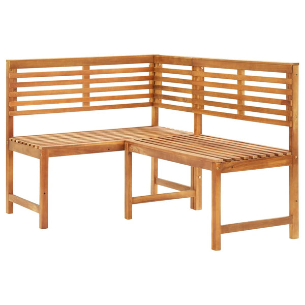 Garden Corner Bench 140 Cm Solid Acacia Wood Patio Chairs