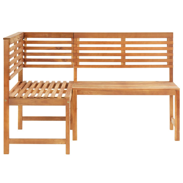 Garden Corner Bench 140 Cm Solid Acacia Wood Patio Chairs