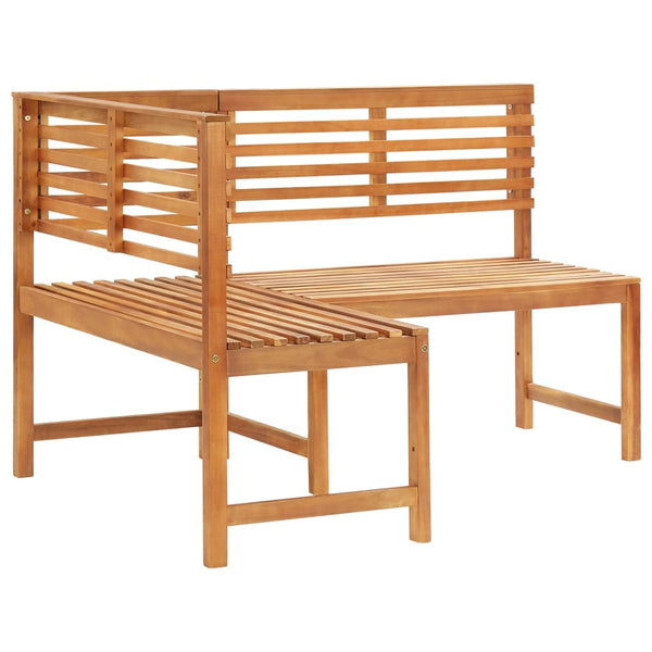 Garden Corner Bench 140 Cm Solid Acacia Wood Patio Chairs