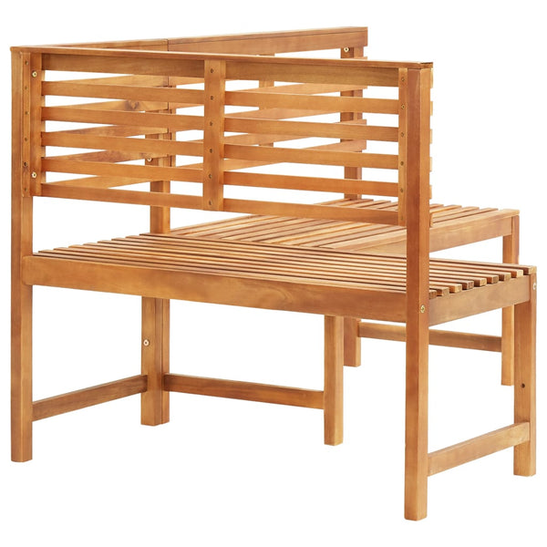 Garden Corner Bench 140 Cm Solid Acacia Wood Patio Chairs
