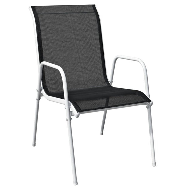Stackable Garden Chairs 2 Pcs Steel And Textilene Black