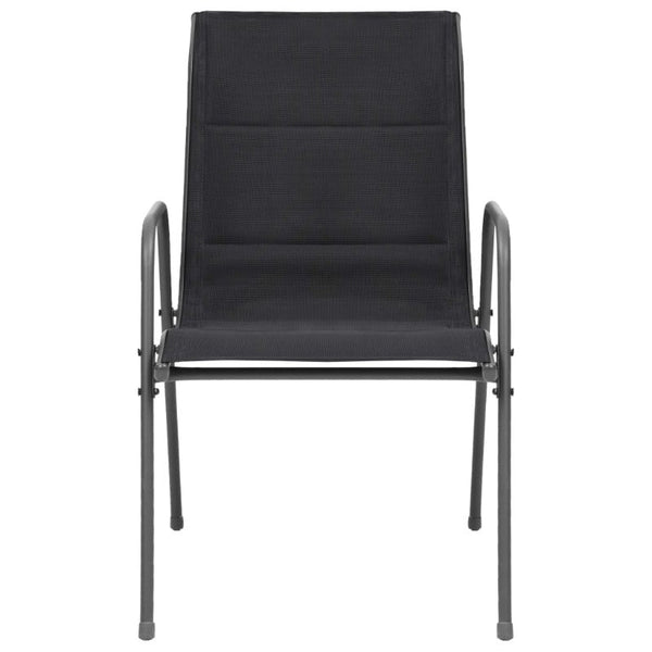Patio Chairs Stackable Garden Chairs 4 Pcs Steel And Textilene Black