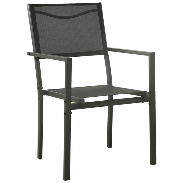Garden Chairs 2 Pcs Textilene And Steel Black Anthracite Patio Chairs