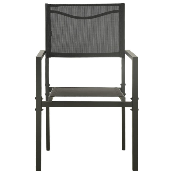 Garden Chairs 2 Pcs Textilene And Steel Black Anthracite Patio Chairs