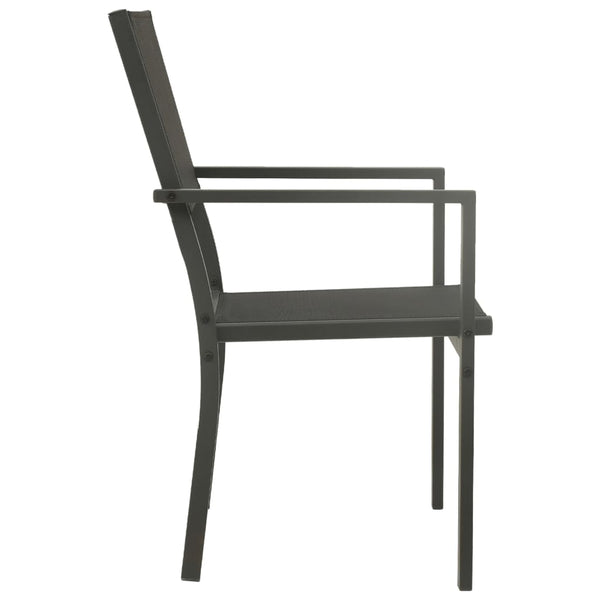 Garden Chairs 2 Pcs Textilene And Steel Black Anthracite Patio Chairs