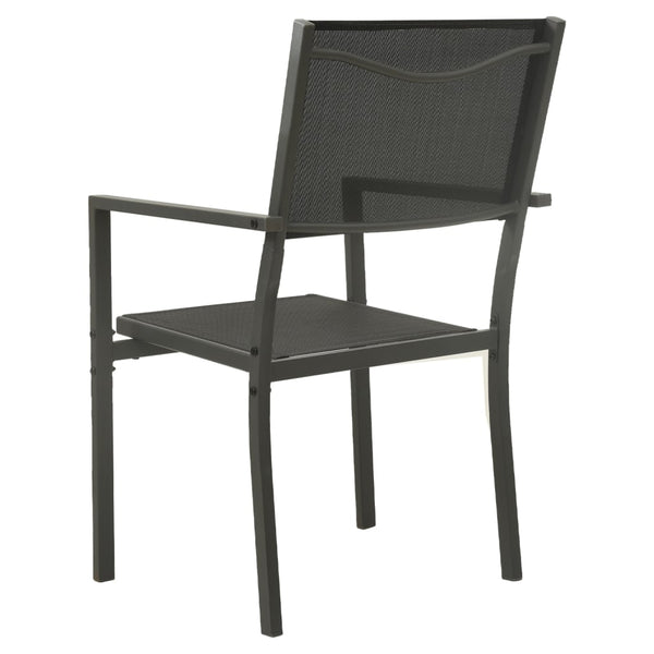 Garden Chairs 4 Pcs Textilene And Steel Black Anthracite Patio Chairs