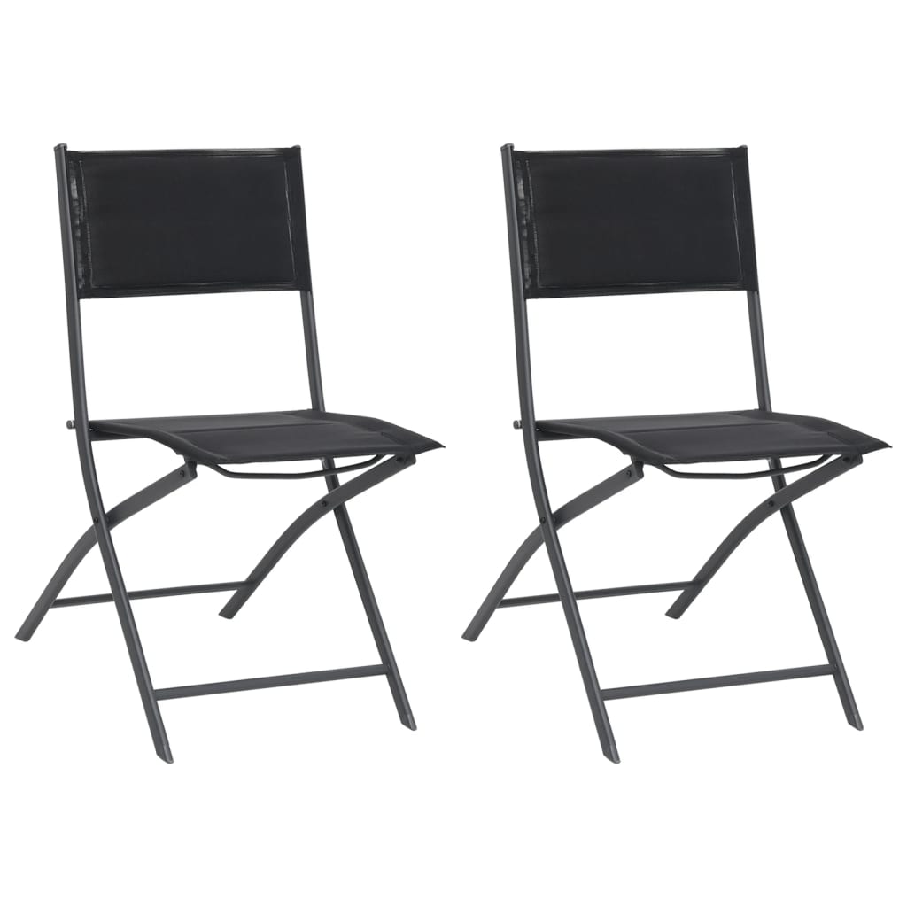 Folding Outdoor Chairs 2 Pcs Steel And Textilene Patio Chairs