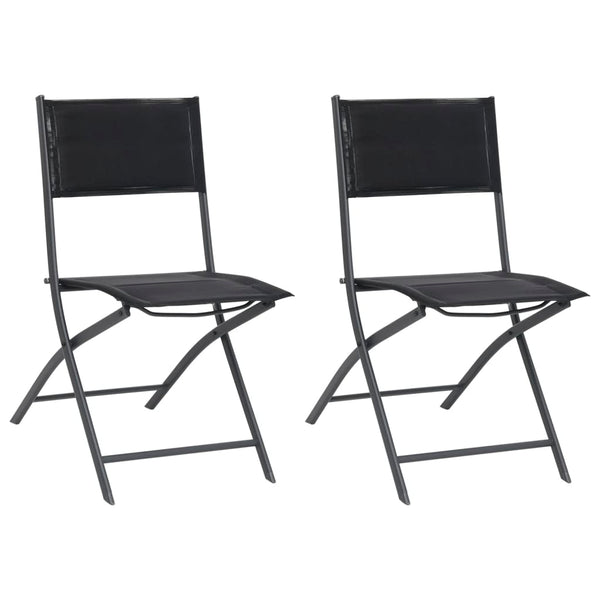 Folding Outdoor Chairs 2 Pcs Steel And Textilene Patio Chairs