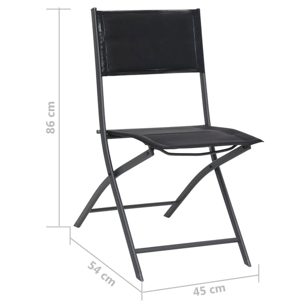 Folding Outdoor Chairs 2 Pcs Steel And Textilene Patio Chairs