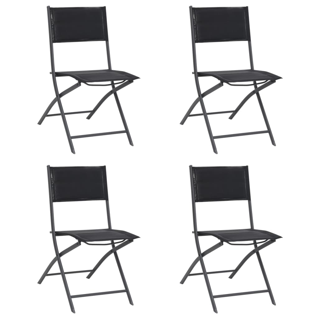 Folding Outdoor Chairs 4 Pcs Steel And Textilene Patio Chairs