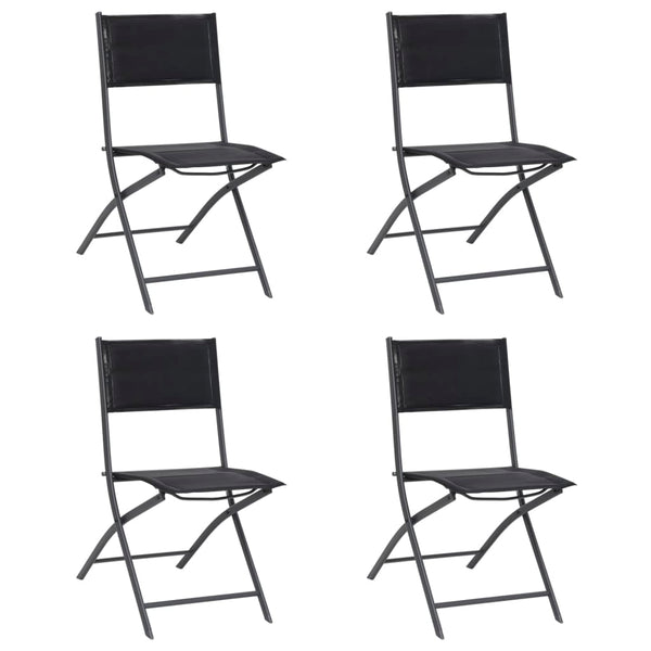Folding Outdoor Chairs 4 Pcs Steel And Textilene Patio Chairs