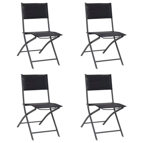 Folding Outdoor Chairs 4 Pcs Steel And Textilene Patio Chairs