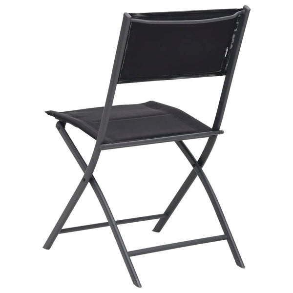 Vidaxl Folding Chairs Set Of 4 Steel And Textilene Black 45X54x86cm Patio Chairs