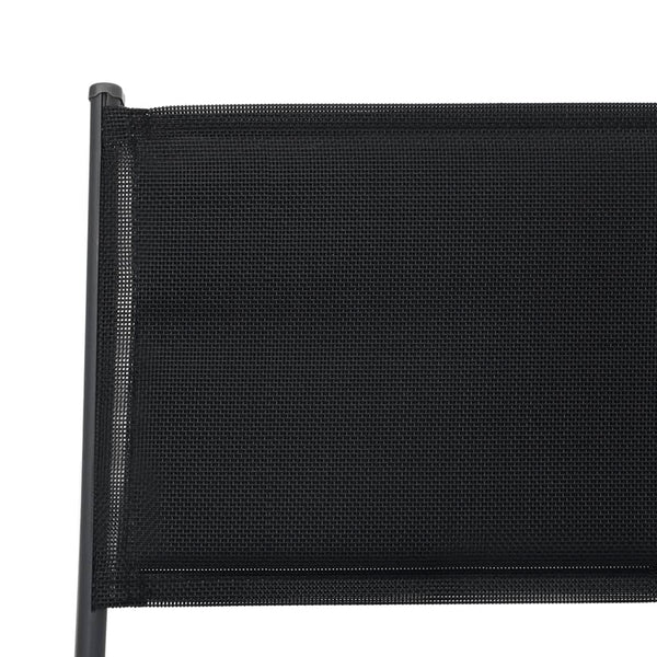 Vidaxl Folding Chairs Set Of 4 Steel And Textilene Black 45X54x86cm Patio Chairs