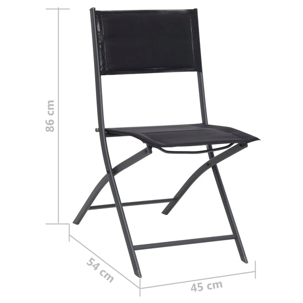 Folding Outdoor Chairs 4 Pcs Steel And Textilene Patio Chairs