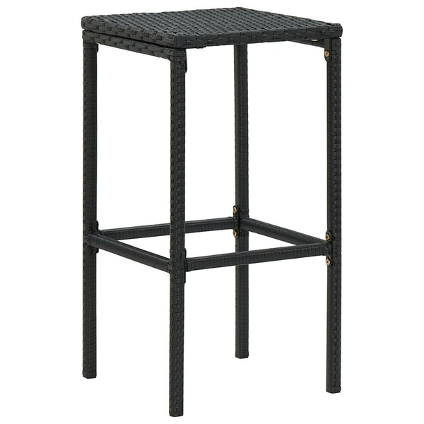 Vidaxl Bar Stools With Cushions 6 Pcs Black Poly Rattan Benches Bar Stools
