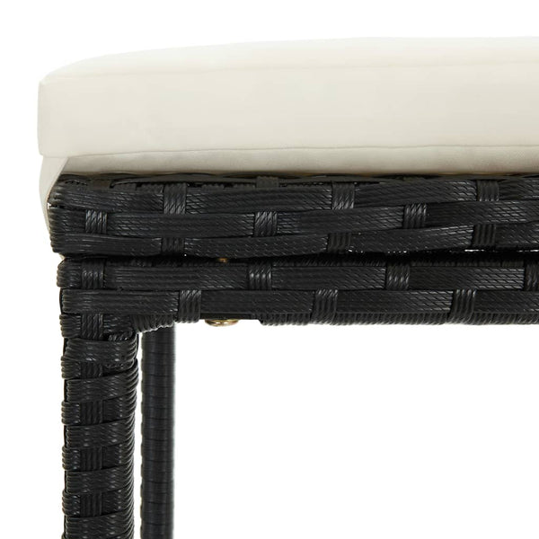 Vidaxl Bar Stools With Cushions 6 Pcs Black Poly Rattan Benches Bar Stools