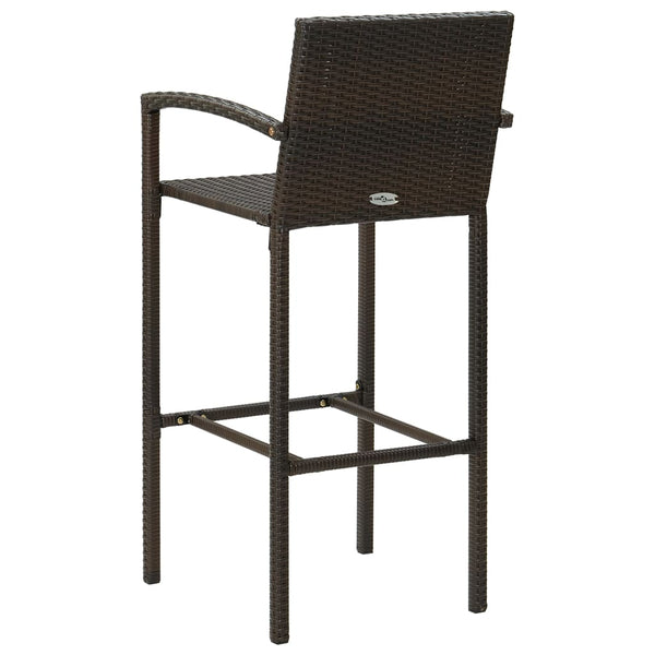 Bar Stools 4 Pcs Brown Poly Rattan Benches Bar Stools