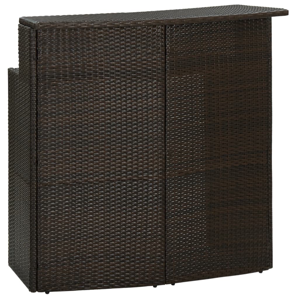 Garden Bar Table Brown 120X55x110 Cm Poly Rattan Bar Tables
