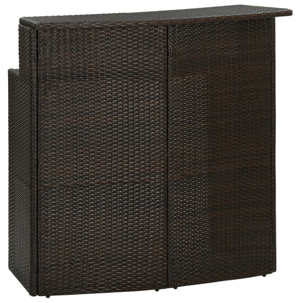 Garden Bar Table Brown 120X55x110 Cm Poly Rattan Bar Tables
