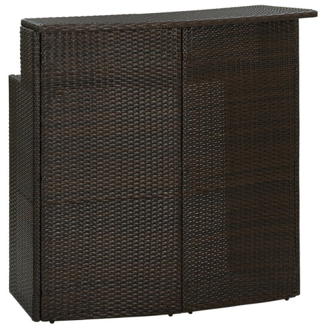 Garden Bar Table Brown 120X55x110 Cm Poly Rattan Bar Tables