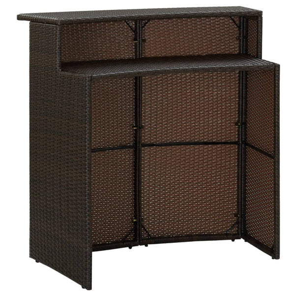 Garden Bar Table Brown 120X55x110 Cm Poly Rattan Bar Tables