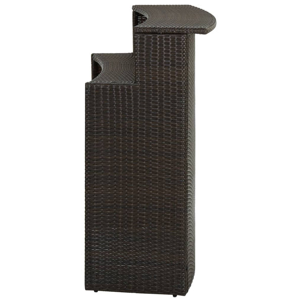 Garden Bar Table Brown 120X55x110 Cm Poly Rattan Bar Tables