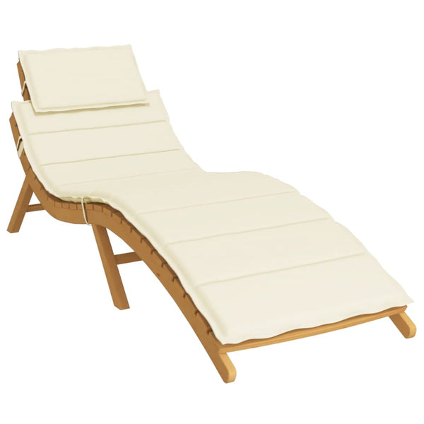 Sun Lounger Cushion Cream 186X58x3cm Oxford Fabric Loungers