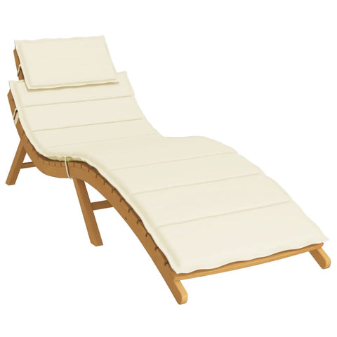 Sun Lounger Cushion Cream 186X58x3cm Oxford Fabric Loungers