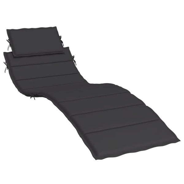 Sun Lounger Cushion Black 186X58x3cm Oxford Fabric Loungers