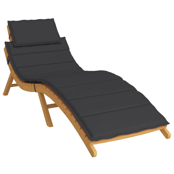 Sun Lounger Cushion Black 186X58x3cm Oxford Fabric Loungers
