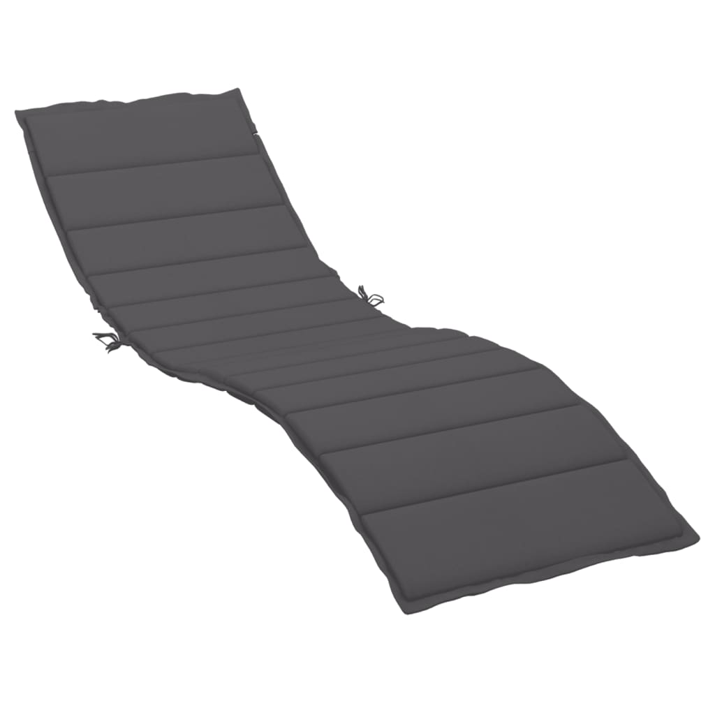 Sun Lounger Cushion Anthracite 200X60x3cm Oxford Fabric Loungers