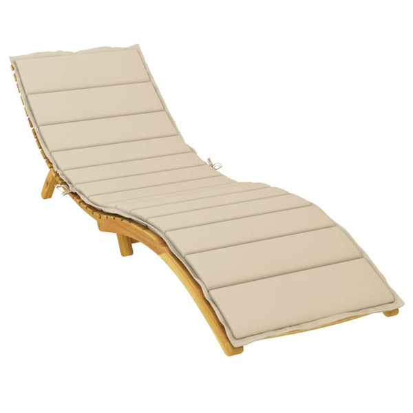 Sun Lounger Cushion Beige 200X60x3cm Oxford Fabric Loungers