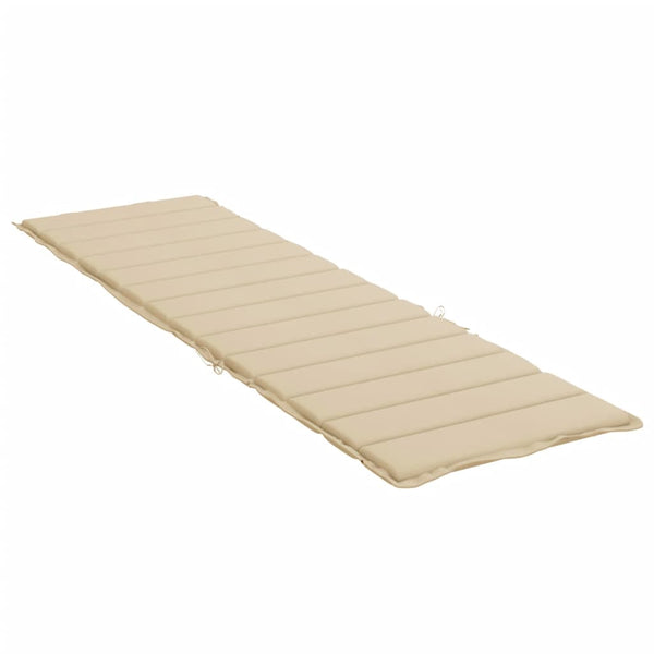 Sun Lounger Cushion Beige 200X60x3cm Oxford Fabric Loungers