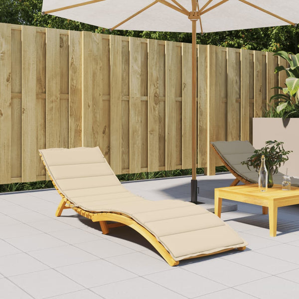 Sun Lounger Cushion Beige 200X60x3cm Oxford Fabric Loungers