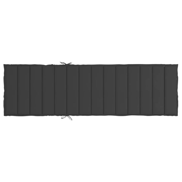 Sun Lounger Cushion Black 200X60x3cm Oxford Fabric Loungers