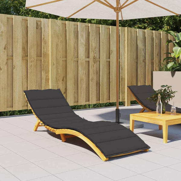 Sun Lounger Cushion Black 200X60x3cm Oxford Fabric Loungers