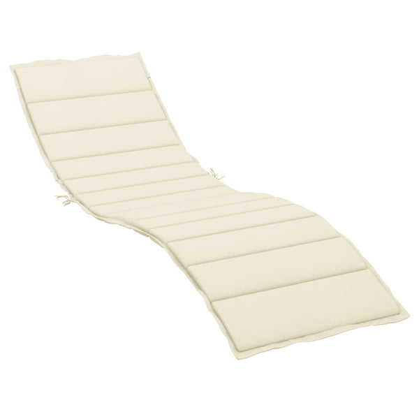 Sun Lounger Cushion Cream 200X70x3cm Oxford Fabric Loungers