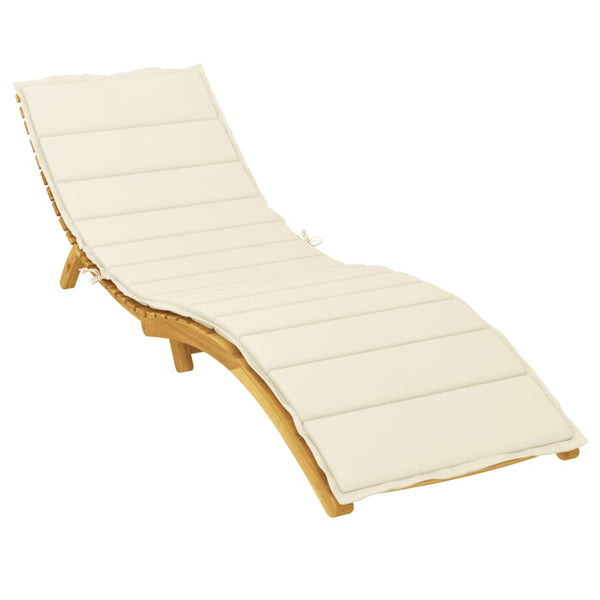Sun Lounger Cushion Cream 200X70x3cm Oxford Fabric Loungers