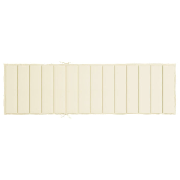 Sun Lounger Cushion Cream 200X70x3cm Oxford Fabric Loungers