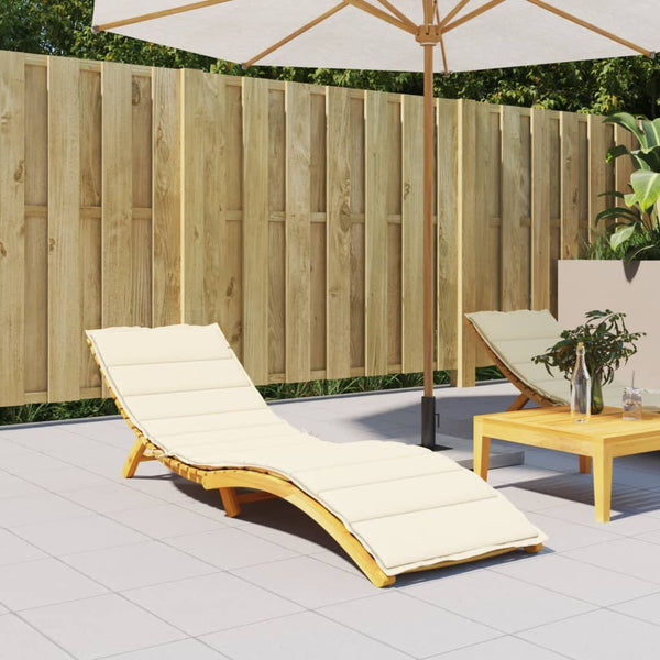 Sun Lounger Cushion Cream 200X70x3cm Oxford Fabric Loungers