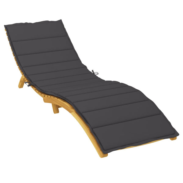 Sun Lounger Cushion Black 200X70x3cm Oxford Fabric Loungers