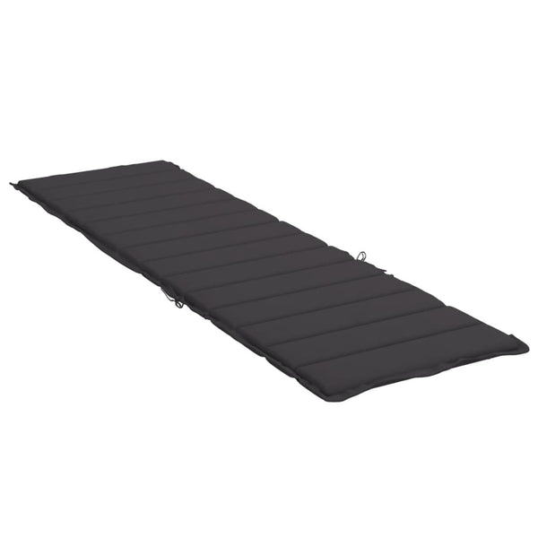 Sun Lounger Cushion Black 200X70x3cm Oxford Fabric Loungers