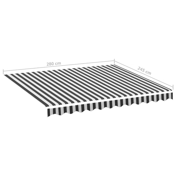 Replacement Fabric For Awning Anthracite And White 3X2.5 M Awning & Canopy Parts