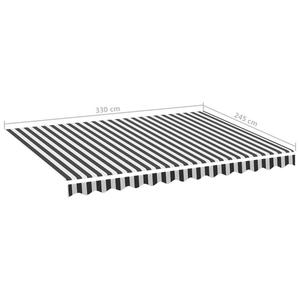 Replacement Fabric For Awning Anthracite And White 3.5X2.5 M Awning & Canopy Parts