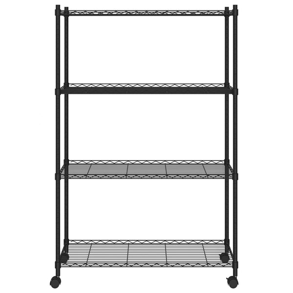 Vidaxl 4 Tier Storage Shelf With Wheels 90X35x142 Cm Black 200 Kg Tool Shelving & Racking Systems