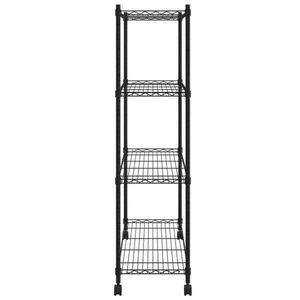 Vidaxl 4 Tier Storage Shelf With Wheels 90X35x142 Cm Black 200 Kg Tool Shelving & Racking Systems