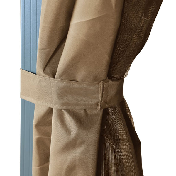 Gazebo With Curtain 400X300 Cm Taupe Aluminium Gazebos & Pergolas