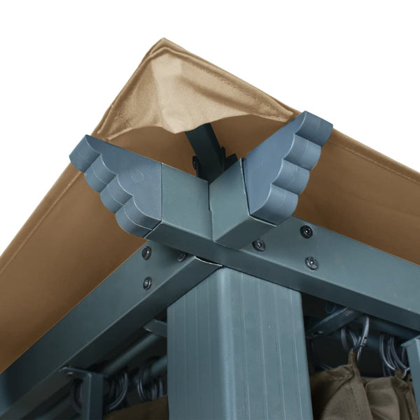 Gazebo With Curtain 400X300 Cm Taupe Aluminium Gazebos & Pergolas