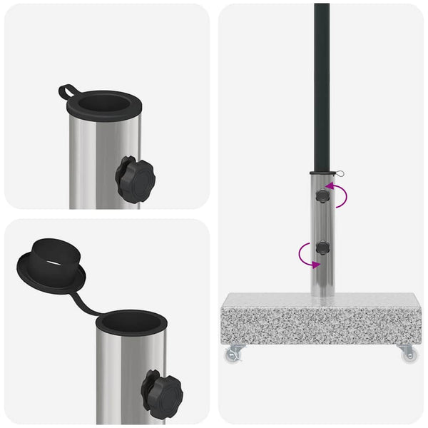 Vidaxl Umbrella Base Light Grey 45X25x8.3 Cm Granite Patio Umbrellas